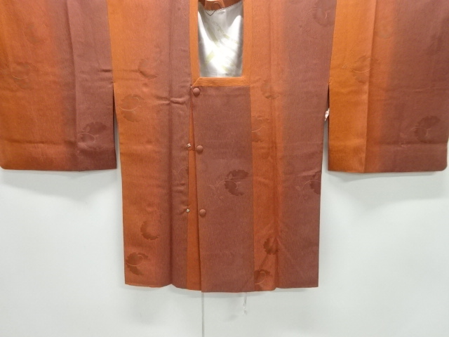 作家物　雪輪に唐草模様織出し道行コート